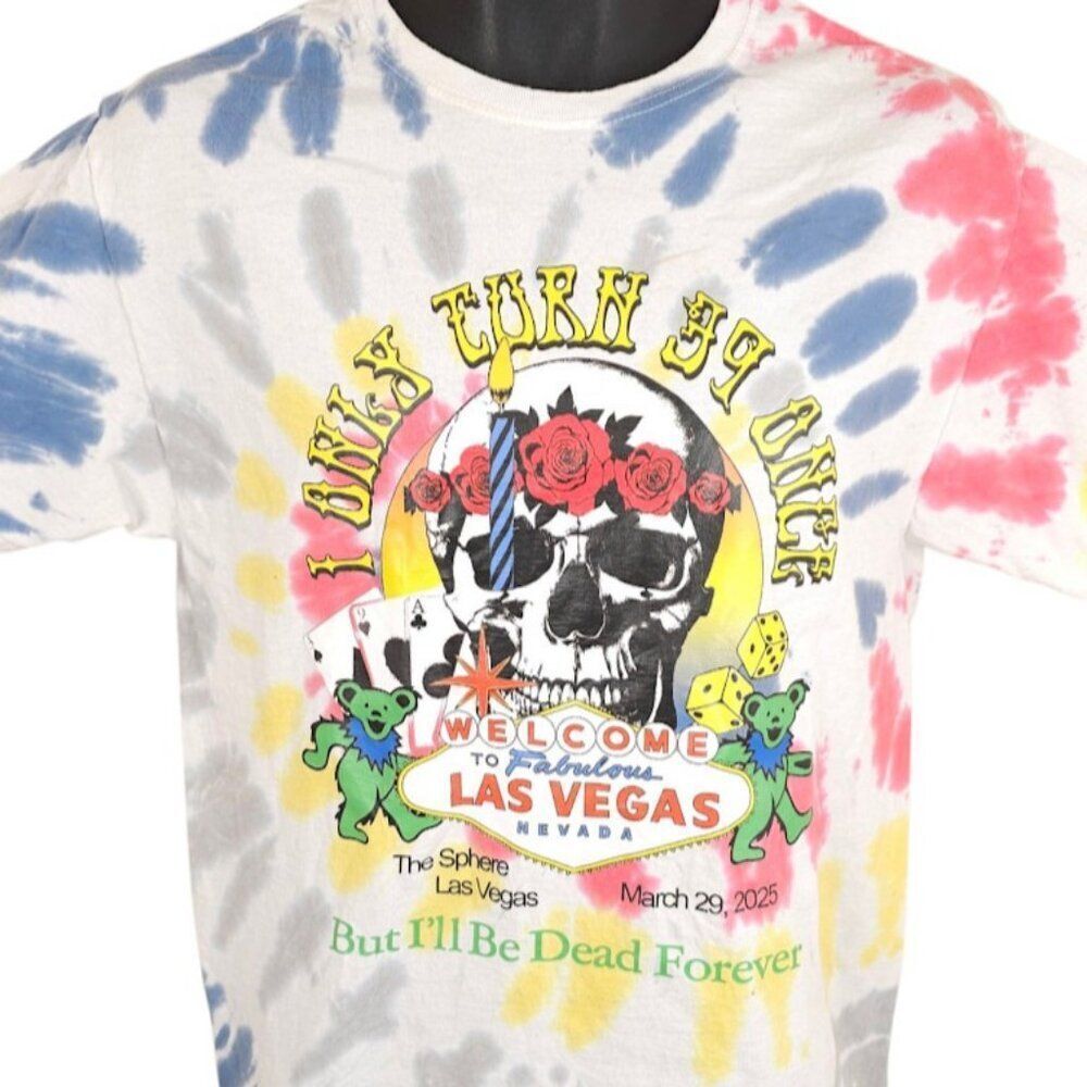 Grateful Dead T Shirt Mens Size Medium Tie Dye Dead Forever 2025 Vegas Sphere